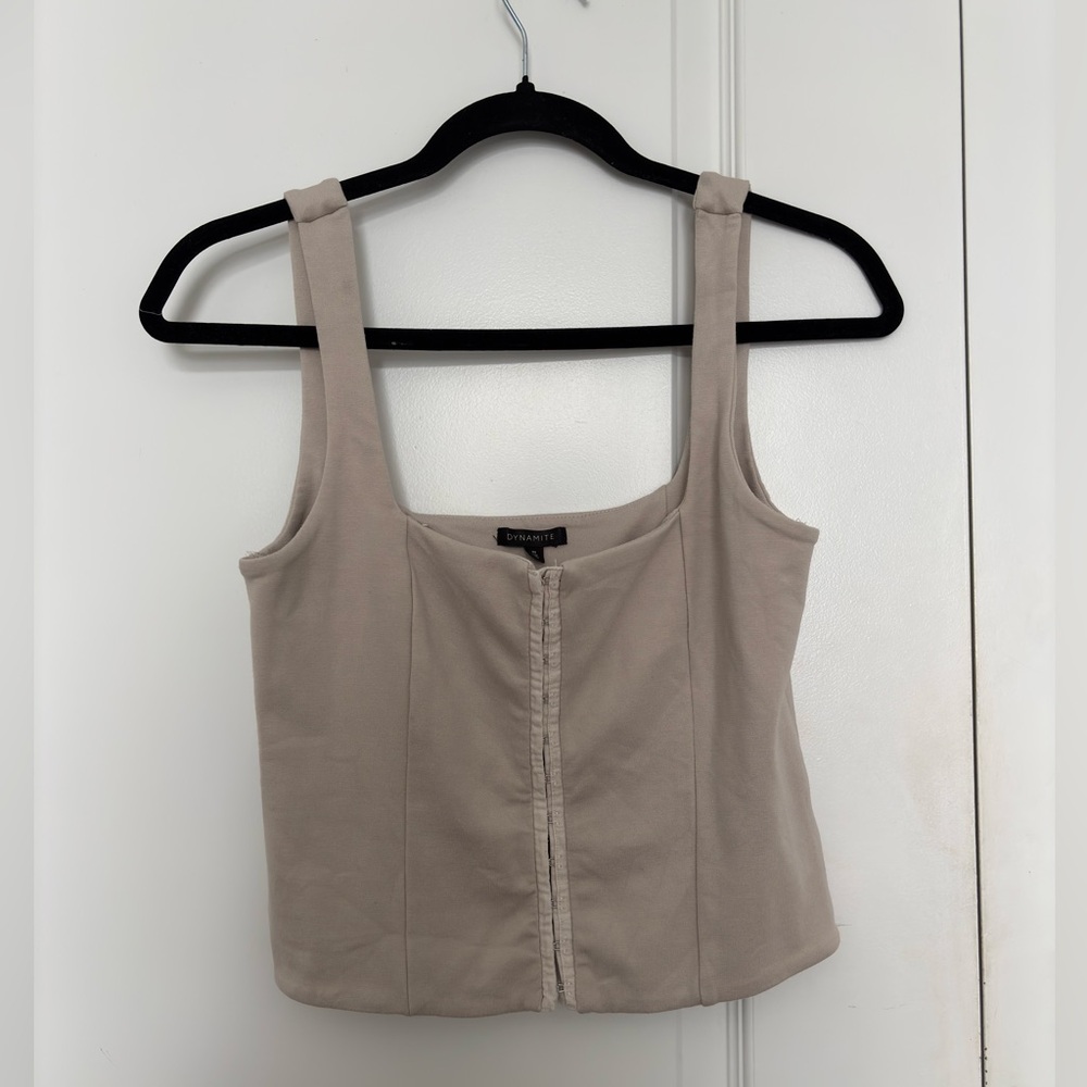 Dynamite Beige Crop Top